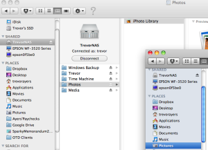 Transfer iPhoto Library to Network Drive