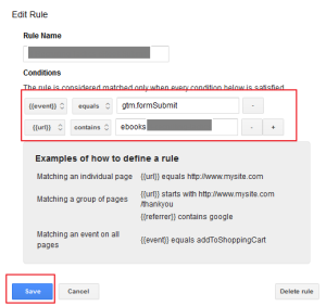 Submit Rule for Form Submissions in Google Tag Manager
