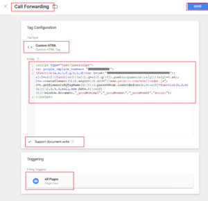 Google Website Phone Call Forwarding with GTM